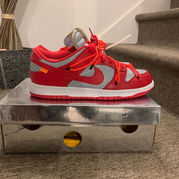 Nike dunk low off-white red university - Picture 4 of 8